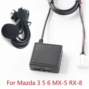 12V Araba AUX Ses Kablosu Adaptörü Bluetooth Mikrofon Mazda 3 5 6 MX-5 RX-8 Stereo Radyo OTO Aksesuarları
