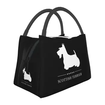 İskoç Terrier yemek kabı Kadın Scottie Köpek Termal Soğutucu Gıda Yalıtımlı Öğle Yemeği Çantası Hastane Ofis Piknik Konteyner