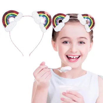 Bebek Kız Saç Çember Gökkuşağı bulut Kafa Bandı Zarif Saç Bantları Çocuklar Sevimli Kafa Bandı Çocuk Şapkalar Bebek saç aksesuarları Yeni 2021