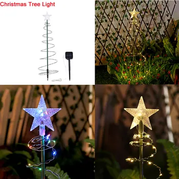 Güneş noel ağacı ışık su geçirmez açık bahçe noel çelenk lamba yılbaşı dekoru ev tatil dekoratif yeni yıl