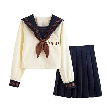 Japon Okul Sahne Kostüm Jk Üniformaları Anime COS Denizci Elbisesi Jk Üniformaları Yumuşak Kardeş Pilili Etek Cosplay Okul Kız için