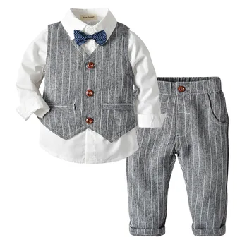 Erkek İlkbahar ve Sonbahar Yeni Ürünler çocuk Takım Elbise çocuk Takım Elbise Üç parçalı Takım Elbise Erkek Giysileri Butik Çocuk Giyim