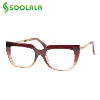 SOOLALA Büyük Çerçeve okuma gözlüğü Kadın Erkek Moda Gözlük Büyük Görüş Tam Çerçeveli Presbiyopik Gözlük Erkekler + 0.5 ila 4.0