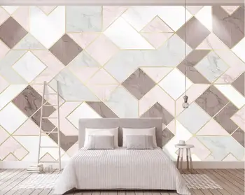 Bacal Özel duvar kağıdı duvar Pembe geometri TV arka plan duvar ev dekorasyon oturma odası yatak odası 3d duvar kağıdı papel de parede