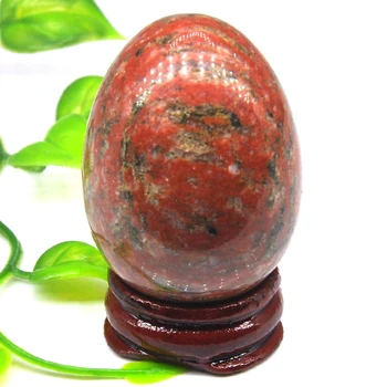 35x50MM Susam Kırmızı Taş Yumurta Şekilli Taş Doğal Şifa Kristalleri Ve Taşlar Reiki Heykeli Masa Dekorasyon El Sanatları Ev Dekorasyonu