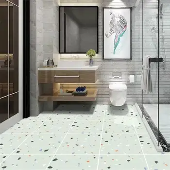 Banyo mutfak tuvalet zemin çıkartmaları su geçirmez kendinden yapışkanlı duvar kağıdı zemin kaymaz balkon fayans kalın ve aşınmaya dayanıklı