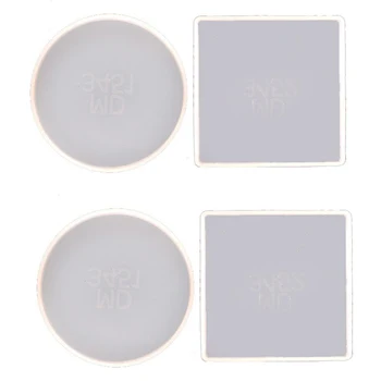 4 Paket Yuvarlak ve Kare Şekli Coaster Taban silikon kalıp Reçine Kalıpları Epoksi UV DIY Reçine Zanaat Ev Dekorasyon Araçları