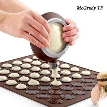 2 adet / takım Silikon Macaron Mat Pasta Fırın Pişirme Kalıp Sac Mat 30-Cavity DIY Kalıp Pişirme Mat Macaron Araçları