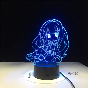 Japon Karikatür Figürü Kız 3D Lamba LED USB Masa Renkli Gece Lambası Kawaii Anime Lav Aydınlatma Luminaria Hediye AW-2791