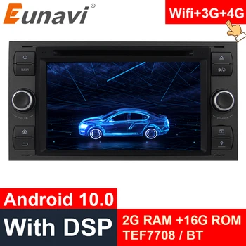 Eunavi 2 Din Android 10 Araba Multimedya Radyo GPS DVD Ford Mondeo İçin S-max Odak C-MAX Galaxy Fiesta transit Fusion Bağlantı kuga