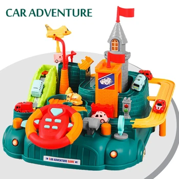 Çocuk Yarış Demiryolu Araba Oyuncak Modelleri Parça Araba Macera Oyunu Otopark Oyuncak Montessori Eğitim Masa Oyunları Çocuk Noel Hediyeleri