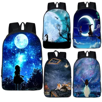 Galaxy / Evren / Unicorn okul sırt çantası Teeange Kız Çocuk Okul Çantaları Yıldızlı Gece Uzay Yıldız Schoolbag Çocuklar Sırt Çantası