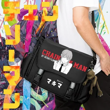 Anime Testere Adam Cosplay Unisex Öğrenciler Okul Oxford Schoolbag Crossbody Messenger omuz çantaları Moda Seyahat Günlük Hediyeler