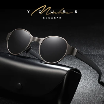 High-end yuvarlak Sürücü güneş gözlüğü Polarize erkekler kadınlar için Ayna Güneş Gözlüğü Custom Made Miyopi Eksi Reçete Lens-1-6