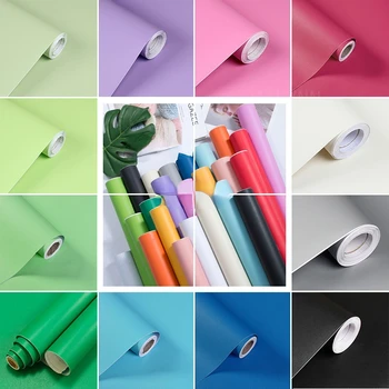 20-80cm Genişlik Kabuğu ve Sopa Duvar Kağıdı Düz Renk yapışkan kağıt Kendinden Yapışkanlı Etiket Duvar Mobilya Kaplama Vinil Rulo 1-10m