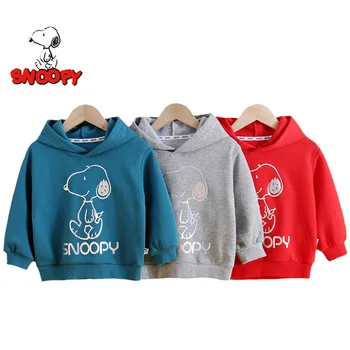 Kawaii Snoopy Çocuk Karikatür Kapüşonlu Sweatshirt Erkek Kız Yeni Sıcak Polar Ceket Üst Kazak Çocuk Giyim Tatil Hediye