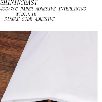 10 m / grup 40g 70g/1 m genişlik beyaz tek taraflı yapışkanlı kağıt tela astarları patchwork çanta dikiş el sanatları dıy accessories1714