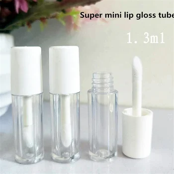 1.3 ML Dudak sır tüp Labial fırça kafası Beyaz kapak Mini Boş dudak parlatıcı şişesi Ambalaj Malzemesi Makyaj DIY Dudak Sır