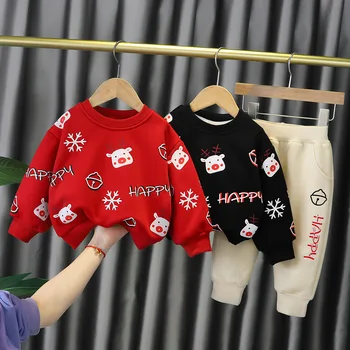Sonbahar Kış Pazen Pijama Yenidoğan Giysileri Erkek Bebek Giysileri Seti Kız Giyim Toddler Peluş Takım Elbise Rahat Çocuk Ev Tekstili