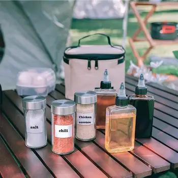 Açık Baharat Baharat Şişesi Seti Taşınabilir Kamp Piknik saklama çantası Çeşni Kavanoz Barbekü Eşyaları