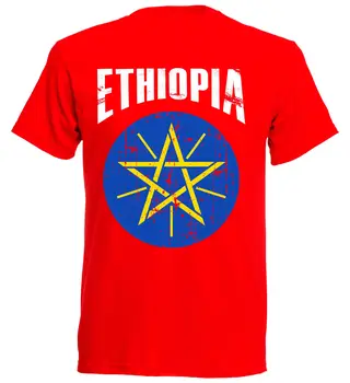 Yaz sıcak basit kısa kollu pamuklu tişört Athiopien T-Shirt Vintage yok