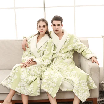 Winter Thicken Flannel Warm Soft High-quality Bathrobe Pijama Mujer Female Nightwear Daily Casual Robe домашняя одежда женская