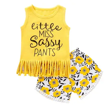 Çocuk giyim seti 2020 yeni bebek kız yaz pamuklu giysiler setleri çocuklar rahat kişilik takım elbise t shirt ve şort