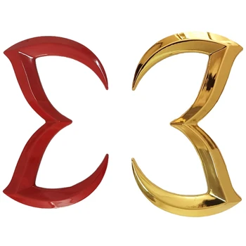 2 Adet Evil M Logo Amblem Rozet Çıkartması Mazda Araba Gövde Arka Bagaj çıkartma Tabela Dekor Kırmızı ve Altın