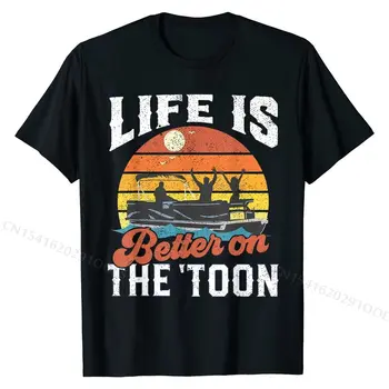 Hayat Daha İyi Üzerinde Toon yüzen bot Tekne Hediye Baba İçin T-Shirt Parti Üst T-shirt Erkekler için pamuklu üst giyim Gömlek Toptan