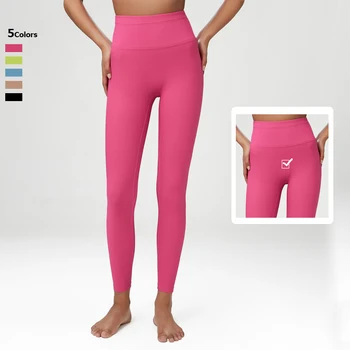 Yüksek Bel Spor Tayt Kadınlar Katı Renk Streç Nervürlü Yoga Pantolon Nefes Egzersiz Koşu Tayt Kadın Spor