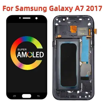 Orijinal A720F Ekran Samsung Galaxy A7 2017 LCD Çerçeve İle 5.7 