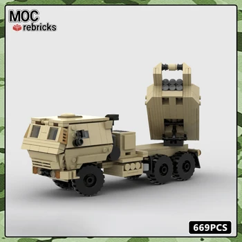 MOC Askeri Serisi Amerikan M142 Hımars Kendinden tahrikli Roketatar Yapı blok seti DIY çocuk için oyuncak Yılbaşı Hediyeleri
