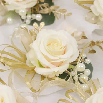 Düğün dekorasyon Beyaz Yapay Gül Çiçek gelinin Göğüs Asılı gül