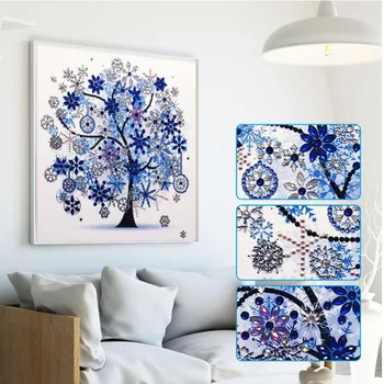 Kar ağacı Özel Şekilli Elmas Boyama kristal Rhinestones 5D DIY Elmas Nakış Ev Dekor matkap çapraz dikiş kitleri hediye