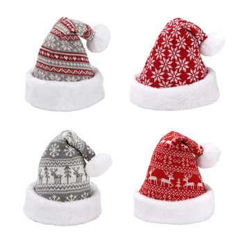 Basit Santa şapka örgü Noel Şapka Yün Şapka Hediye Çiftler için Günlük Giyim