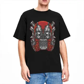 Deadpool Kafatası Goth T Shirt Merch Erkekler Kadınlar Saf Pamuk Vintage Yuvarlak Boyun İskelet Ölü Havuz Tee Gömlek Kısa Kollu Giyim