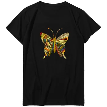 Kelebek Afrika Motifleri grafik t shirt Büyük Boy kısa kollu t-shirt Gömlek Tees Tops Harajuku Streetwear erkek giyim