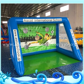 Fabrika fiyat Outlet PVC Resmi şişme futbol tekme oyunları şişme futbol topu futbol hedef çatışmada gol
