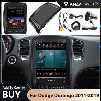 12.1 İnç Araba Radyo Dodge Durango 2011-2019 İçin Tesla Tarzı Dikey Dokunmatik Ekran GPS Navigasyon Ses Stereo Multimedya Oynatıcı