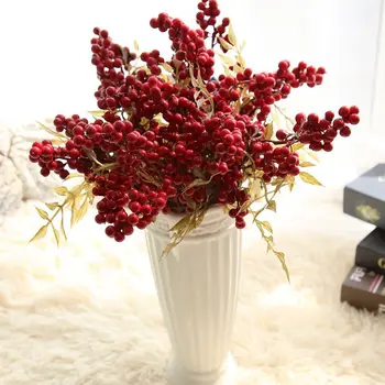 yapay Nar Meyve berry DIY Noel dekorasyon aksesuarları kırmızı kiraz Ercik Düğün Noel Dekoratif SF25761