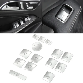 Iç Kapı pencere kol dayama Anahtarı Düğmesi ayar kapağı Sticker Benz GLK ML GL a B C E G Sınıfı W204 W212 W246 W166 X166