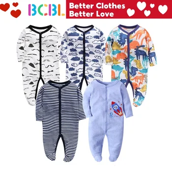BCBL Bebek Romper Doğan Erkek Kız Pamuklu Giysiler Sonbahar Kış Uzun Kollu Ayak Wrap Tulum