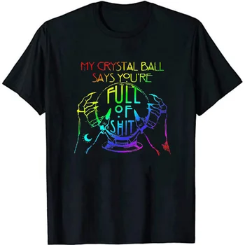 Benim Kristal Top Diyor sen Dolu Komik Goth Elbise Cadılar Bayramı Cadı Grafik T Shirt Kadın 90s Boho Hipster T Shirt