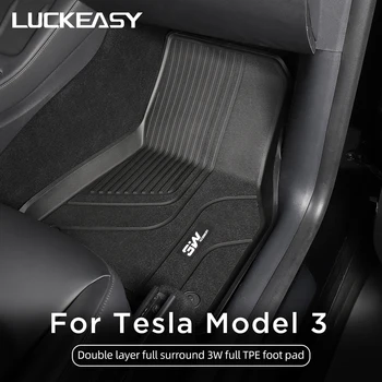 Tesla Modeli Y 3W Tam TPE Paspaslar Araba kaymaz Halı Yeni Yükseltme Araba Modeli Adanmış Aşınmaya dayanıklı Desenler