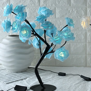 Gül şekilli masa lambası çiçek gül ağacı dekoratif ışık oturma odası yatak odası için HEE889
