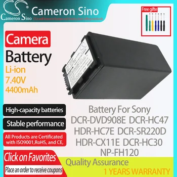 CameronSino Pil Sony DCR-DVD908E DCR-HC47 HDR-HC7E DCR-SR220D HDR-CX11E uyar Sony NP-FH120 dijital kamera Piller