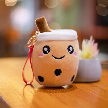 Kawaii Kabarcık Çay Anahtarlık Yumuşak peluş oyuncak Anahtarlık Dolması Boba Bebek Sevimli Sırt Çantası Dekorasyon Kızlar için En İyi Doğum Günü Hediyeleri