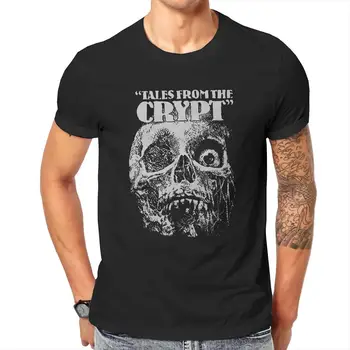 Crypt Kafatası Erkekler T Gömlek Korku Cadılar Bayramı Eğlence Tee Gömlek Kısa Kollu Yuvarlak Yaka T-Shirt Pamuk Klasik Giyim