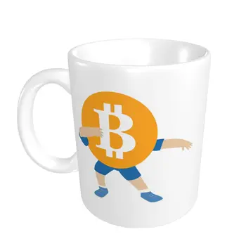 Promosyon Benzersiz Dabbing Bitcoin Bitcoin Kupalar Komik Yenilik Blockchain BARDAK Baskı çay fincanları