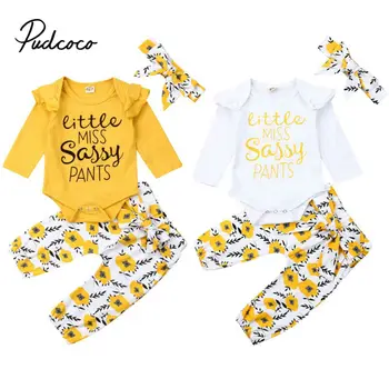 nfant Bebek Kız Mektup Bodysuit+Çiçek Baskı Şort + Bantlar Kıyafetler set yenidoğan bebek giysileri Kıyafetler Giysileri 0-24 ay